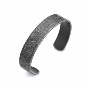 Bracelet gaulois jonc entrelacs larges noirs