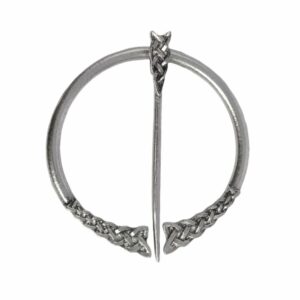 Fibule gauloise celtique argentée à nœuds entrelacés