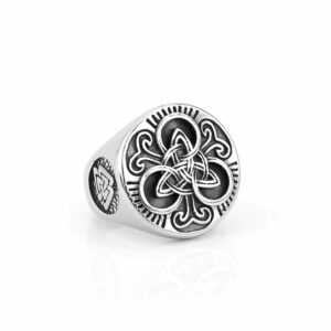 Bague gauloise chevalière entrelacs circulaires