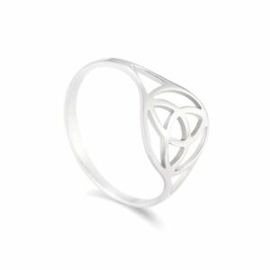 Bague gauloise triquetra ouverte argentée