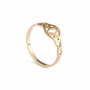 Bague gauloise triquetra double dorée
