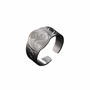 Bague gauloise large symbole spirale ouverte