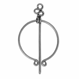 Fibule gauloise minimaliste argentée à boucle supérieure