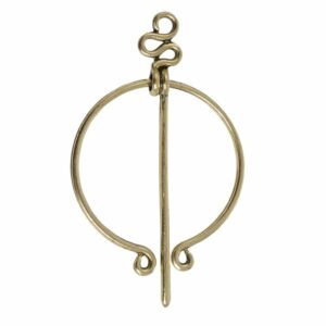 Fibule gauloise dorée minimaliste à boucle supérieure