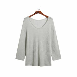 Tunique gauloise texturée manches longues gris clair