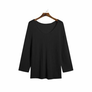 Tunique gauloise texturée manches longues noire