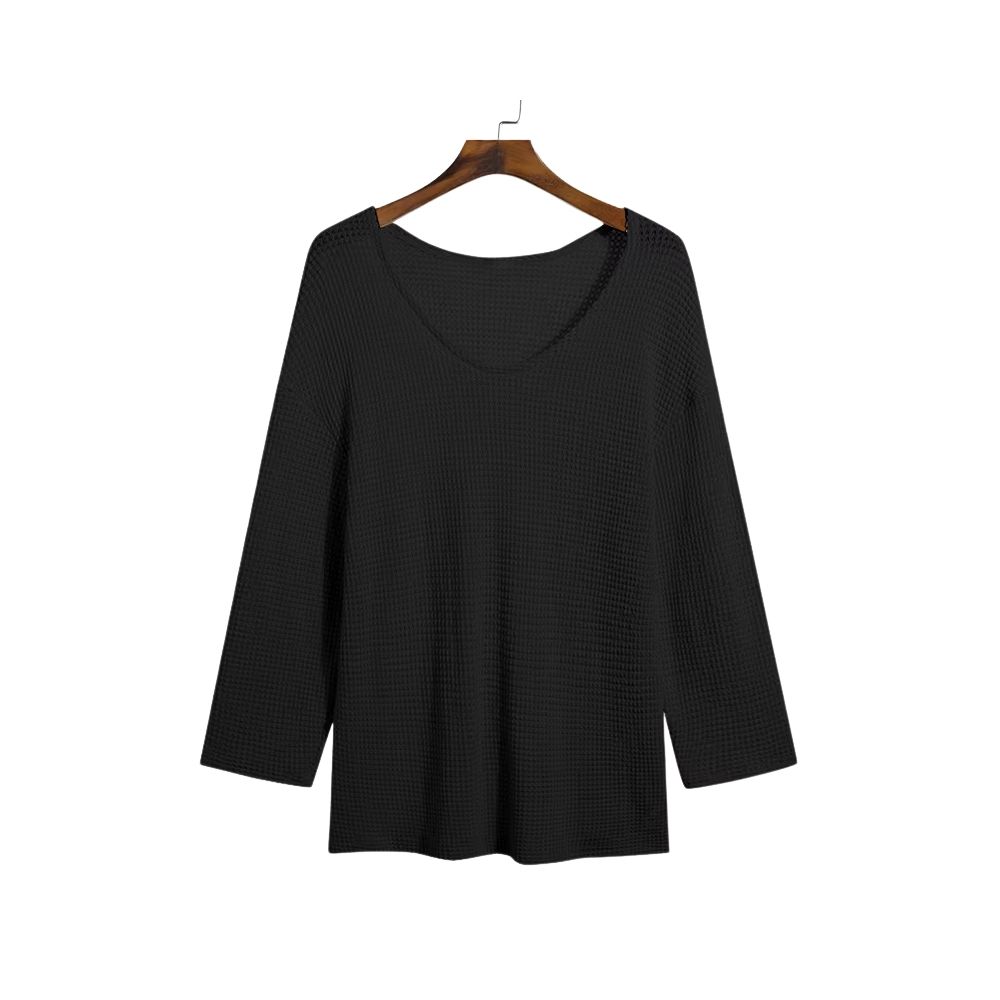 Tunique gauloise texturée manches longues noire