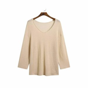 Tunique gauloise texturée manches longues beige