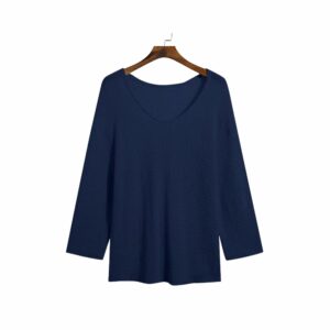 Tunique gauloise texturée manches longues bleu foncé