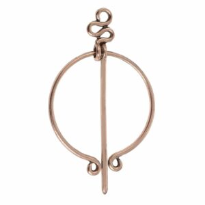 Fibule gauloise cuivre minimaliste à boucle supérieure