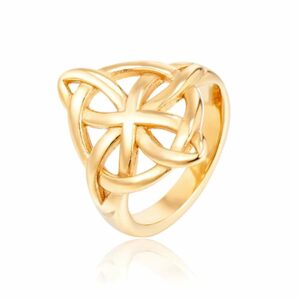 Bague gauloise entrelacs larges dorée