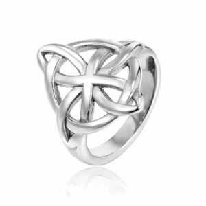 Bague gauloise entrelacs larges argentée