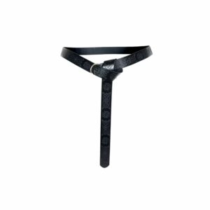 Ceinture médiévale à motifs gravés noire
