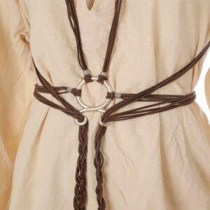 Ceinture gauloise à lanières entrelacées marron