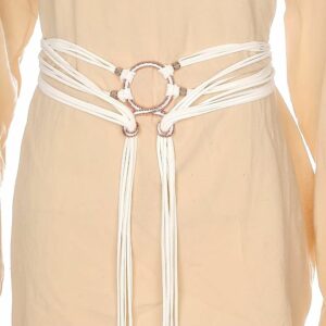 Ceinture gauloise à lanières entrelacées blanche