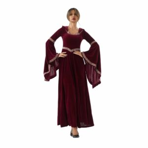 Robe gauloise violette à manches évasées