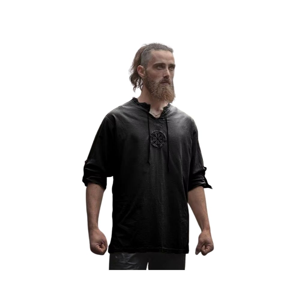 Tunique gauloise noire à manches longues