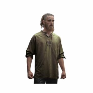 Tunique gauloise verte à manches longues