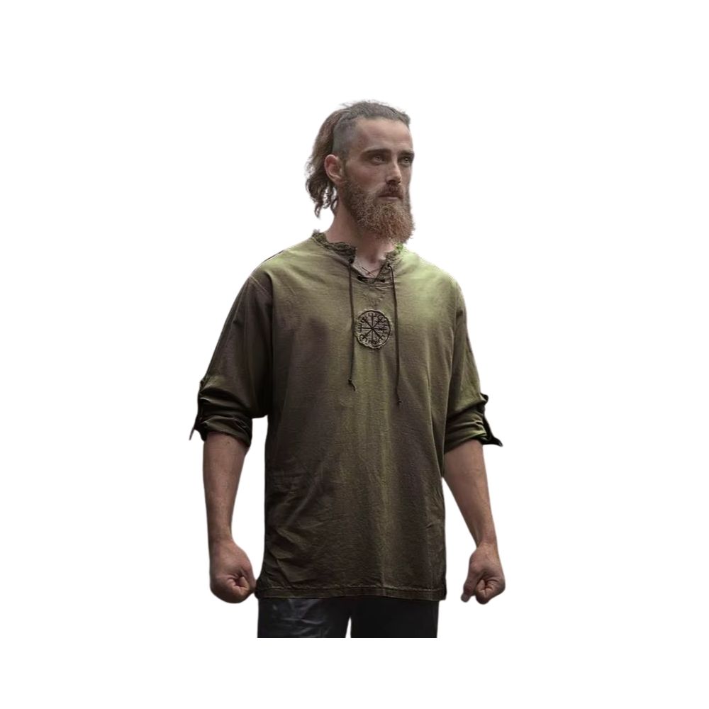 Tunique gauloise verte à manches longues