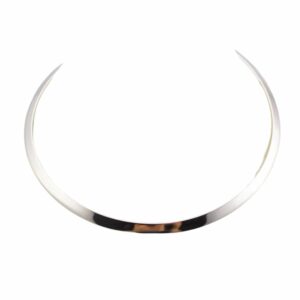 Torque gaulois argenté poli ouvert