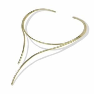 Torque gaulois doré double courbe ouverte