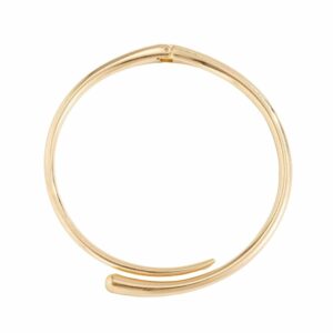 Torque gaulois doré martelé spirale ouverte