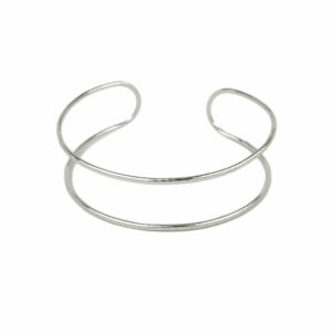 Torque gaulois double anneau argenté