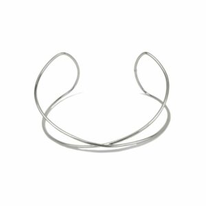 Torque gaulois croisé argent ouvert