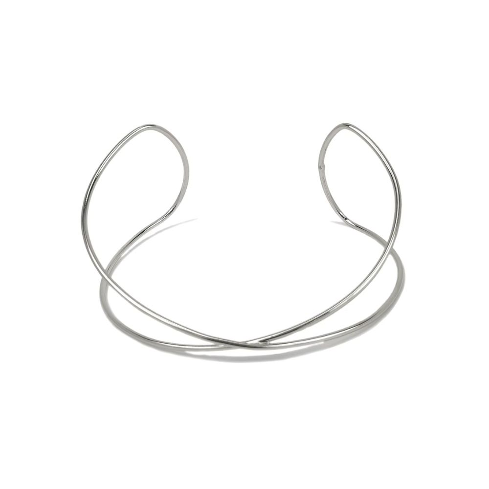 Torque gaulois croisé argent ouvert