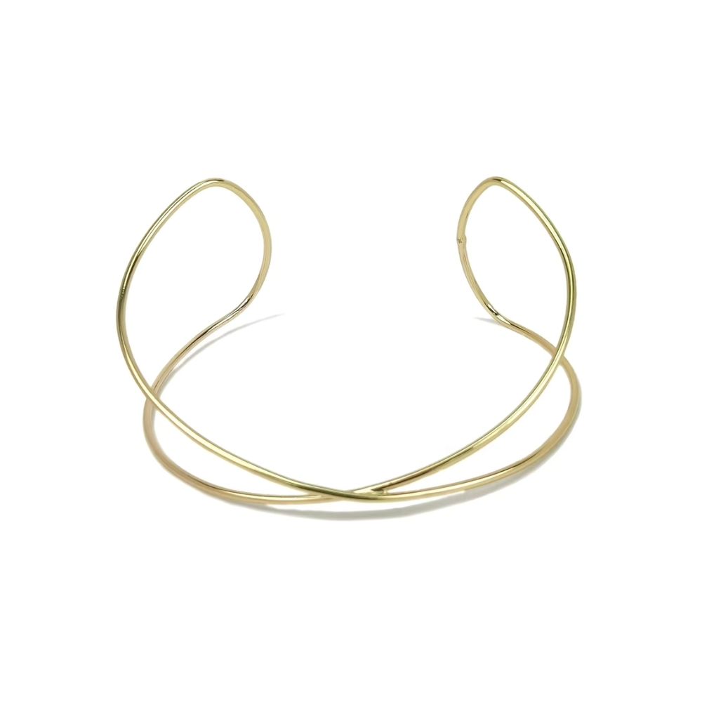 Torque gaulois croisé doré ouvert