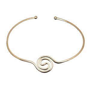 Torque gaulois spirale centrale doré ouvert