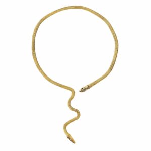Torque gaulois serpent doré ouvert