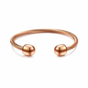 Bracelet torque gaulois torsadé cuivre ouvert