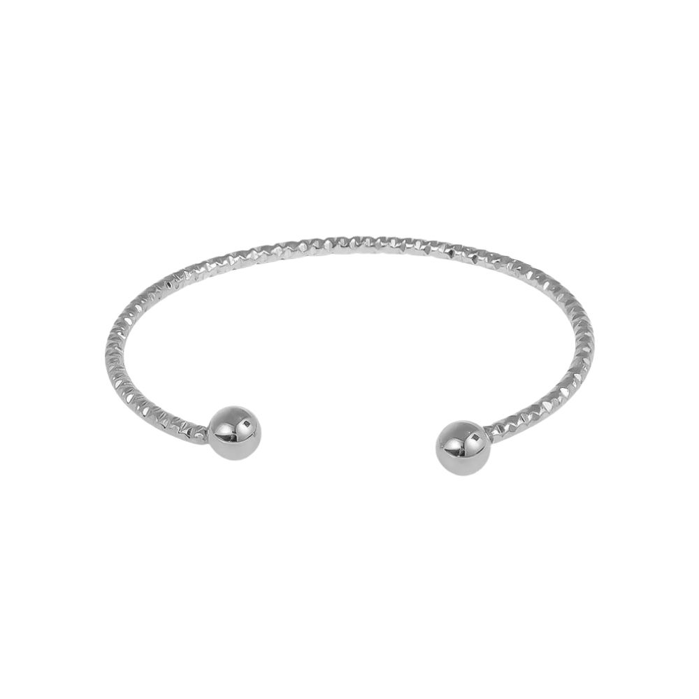 Bracelet torque gaulois texturé argent ouvert
