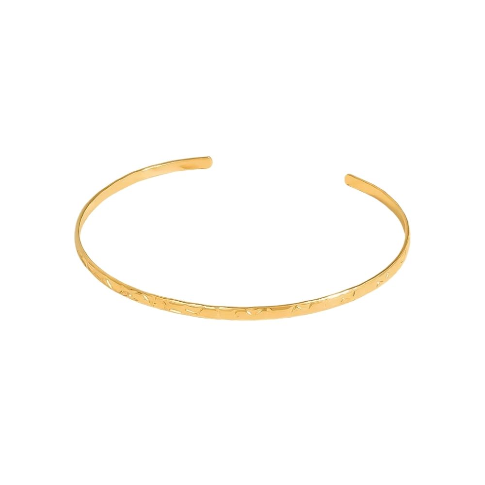 Bracelet torque gaulois fin doré et texturé