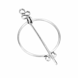 Fibule gauloise argentée en anneau épuré