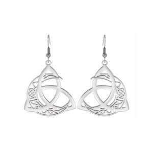 Boucles d’oreilles gauloises triquetra travaillées argentées