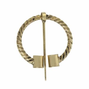 Fibule gauloise torsadée dorée à embouts plats