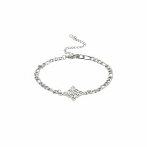 Bracelet gaulois chaîne argentée entrelacs