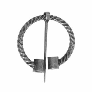 Fibule gauloise torsadée gris antique à embouts plats