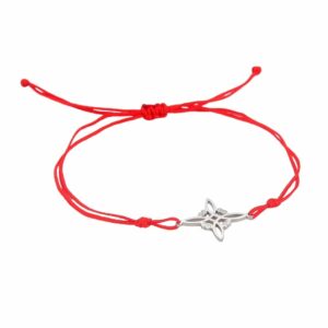 Bracelet gaulois cordon rouge symbole argent