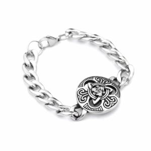 Bracelet gaulois chaîne argent médaillon triquetra