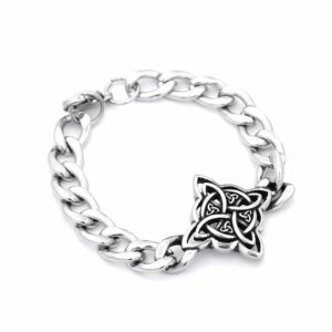 Bracelet gaulois chaîne argent symbole étoilé