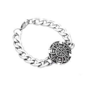 Bracelet gaulois chaîne argent symbole circulaire