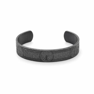 Bracelet gaulois noir jonc arbre de vie