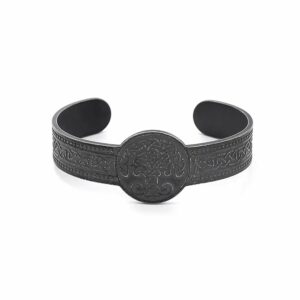 Bracelet gaulois jonc médaillon noir