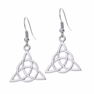 Boucles d’oreilles celtiques triquetra argentées entrelacées