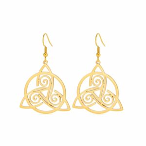 Boucles d’oreilles gauloises triquetra dorées