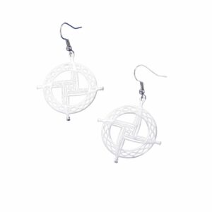 Boucles d’oreilles rondes argentées entrelacs